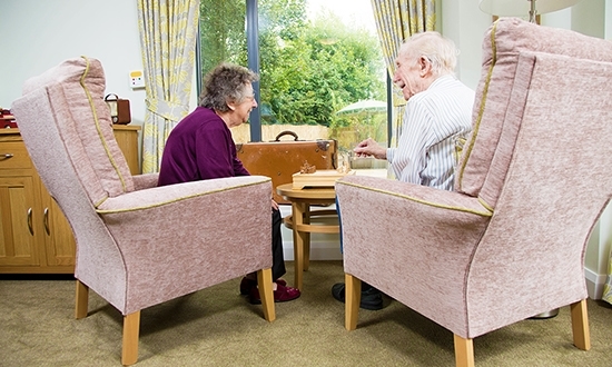 Elderly care home residents