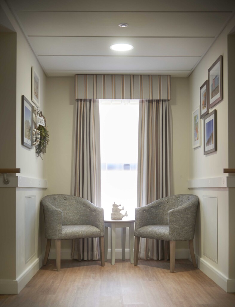 Care home corridor seating area to aid dementia