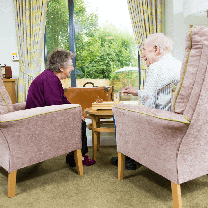 Care home residents in the lounge